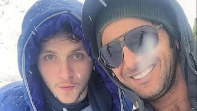 (عکس) «امین حیایی و پسرش» در پشت صحنه یک فیلم سینمایی؛ سال 1395