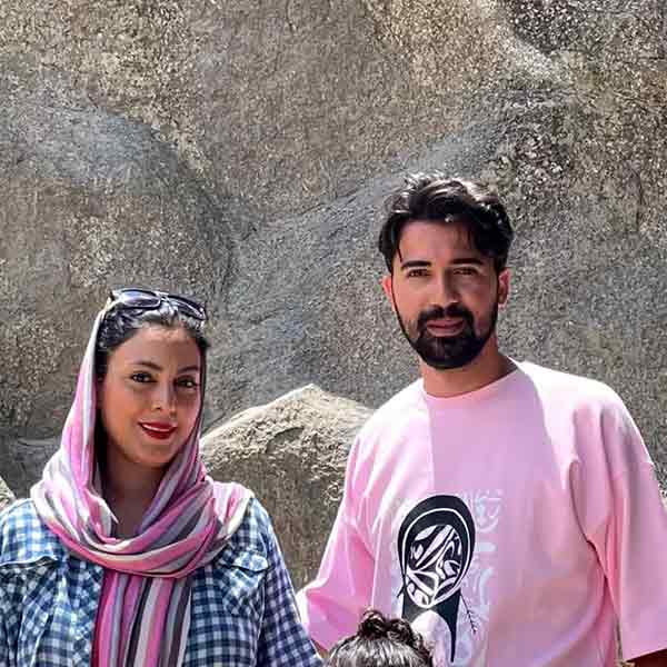 نیلوفر شهیدی با همسرش