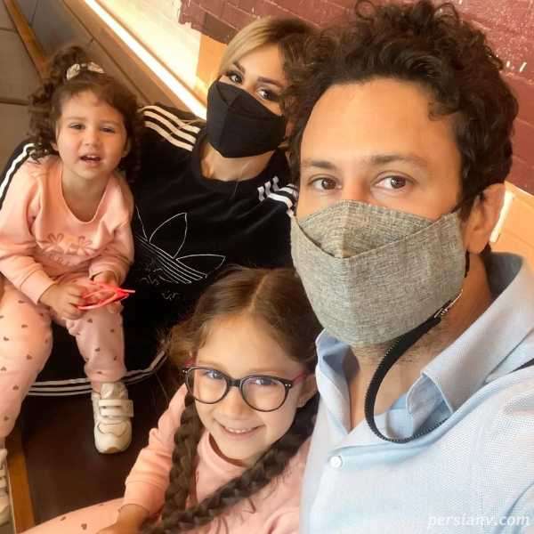 سلفی شاهرخ استخری و دخترانش