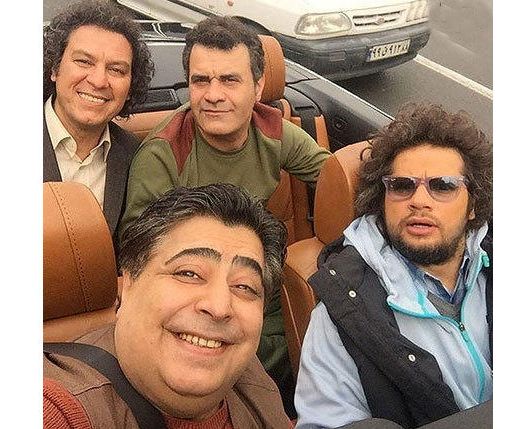 ذوق زدگی رضا شفیعی جم با علی صادقی در ماشین بی سقف! عکس رضا شفیعی جم با علی صادقی