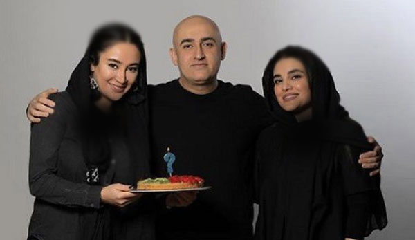 بهاره در کنار برادر و همسر برادرش