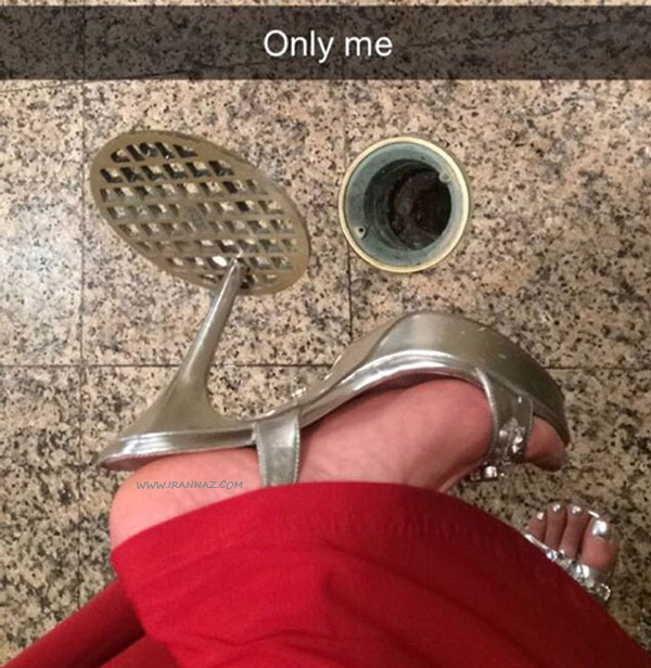 167619815577376-irannaz-com گیر کردن پاشنه کفش در درپوش چاه ، چالش های جالب دختران