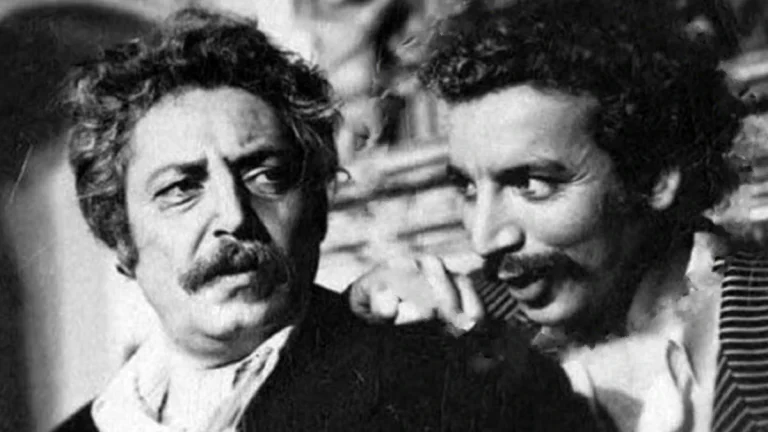 نگاه روز |بهمن مفید و جلال پیشواییان در نمایی از فیلم تهمت سال 1353