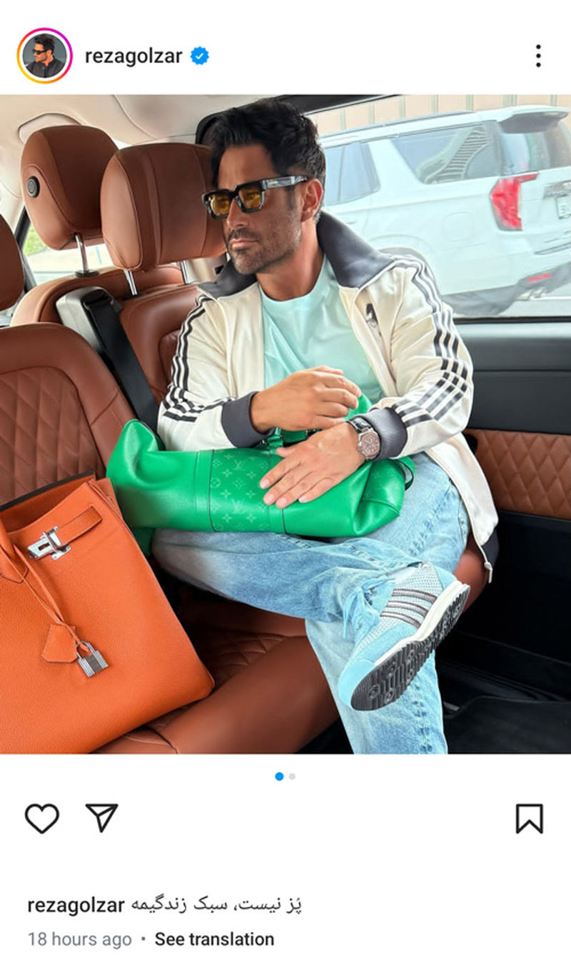 محمدرضا گلزار با کیف‌های لوکس