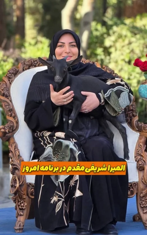 قاب روز | بغل کردن بزغاله توسط المیرا شریفیمقدم در برنامه زنده در تلویزیون قاب روز | بغل کردن بزغاله توسط المیرا شریفیمقدم در برنامه زنده در تلویزیون