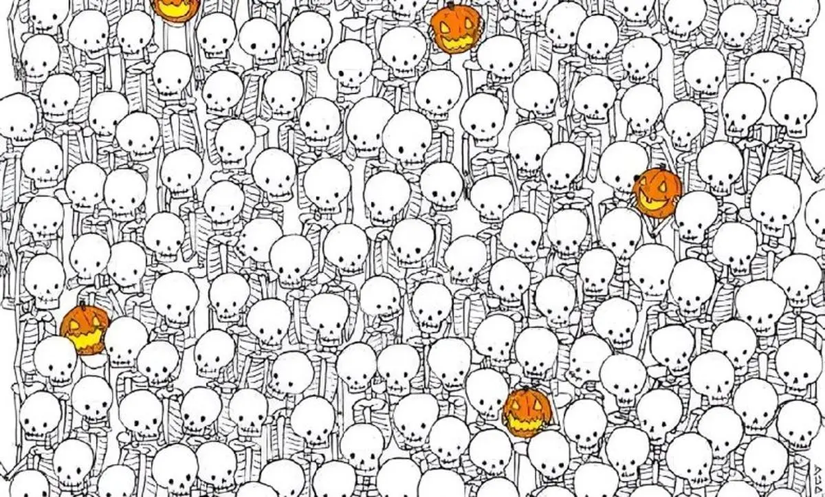 تست بینایی/ روح پنهان شده در میان اسکلت ها را در ۵ ثانیه پیدا کنید؟