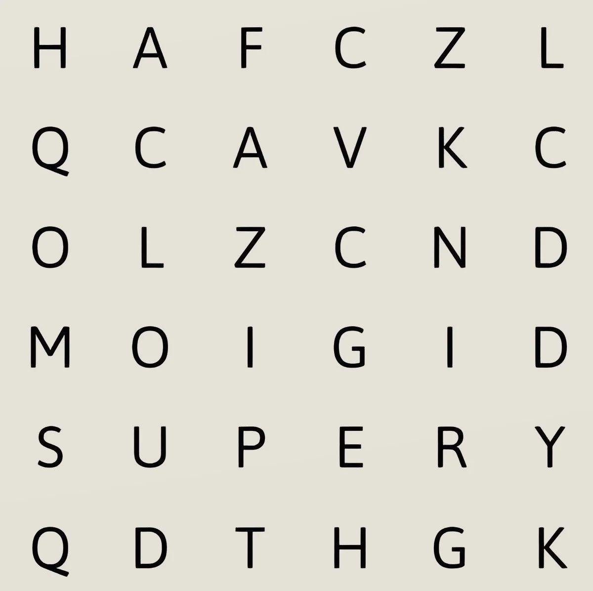 تست هوش یافتن کلمه CALM