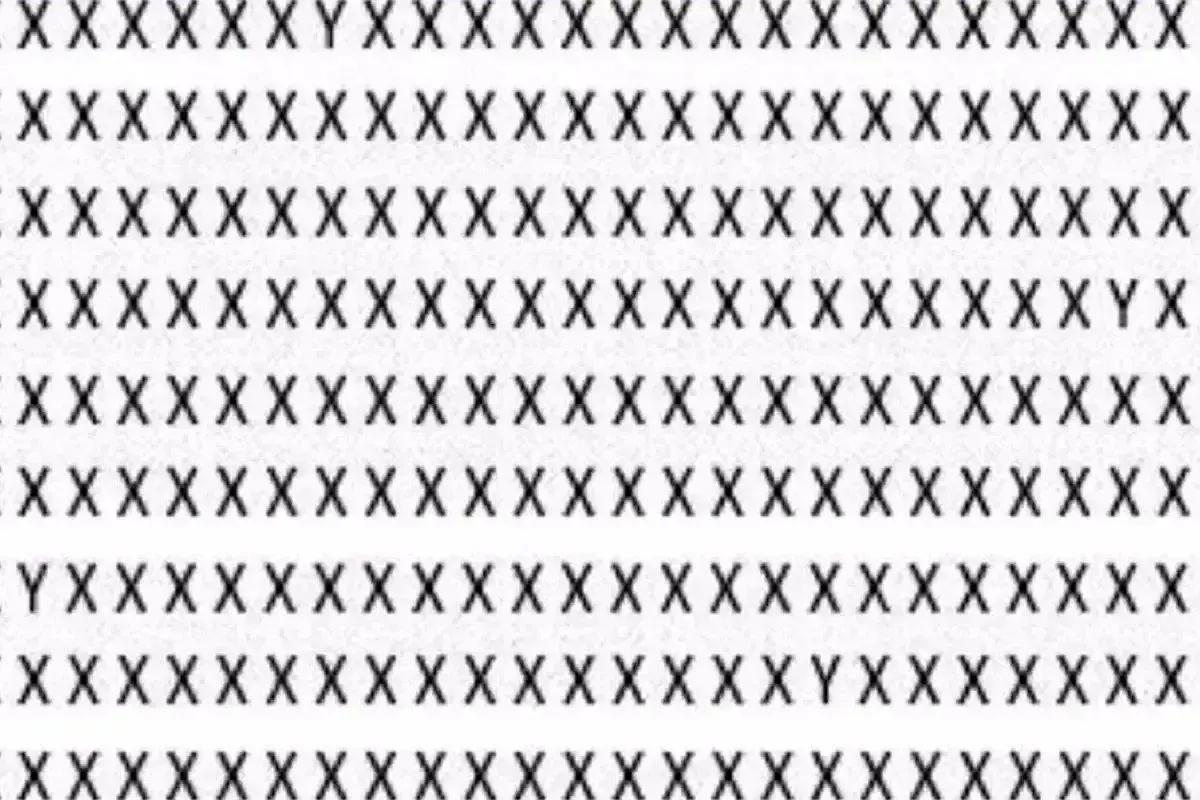 بازی فکری: ۴ تا وای «y» بین ایکس ها «x» را زیر ۵ ثانیه پیدا کنید